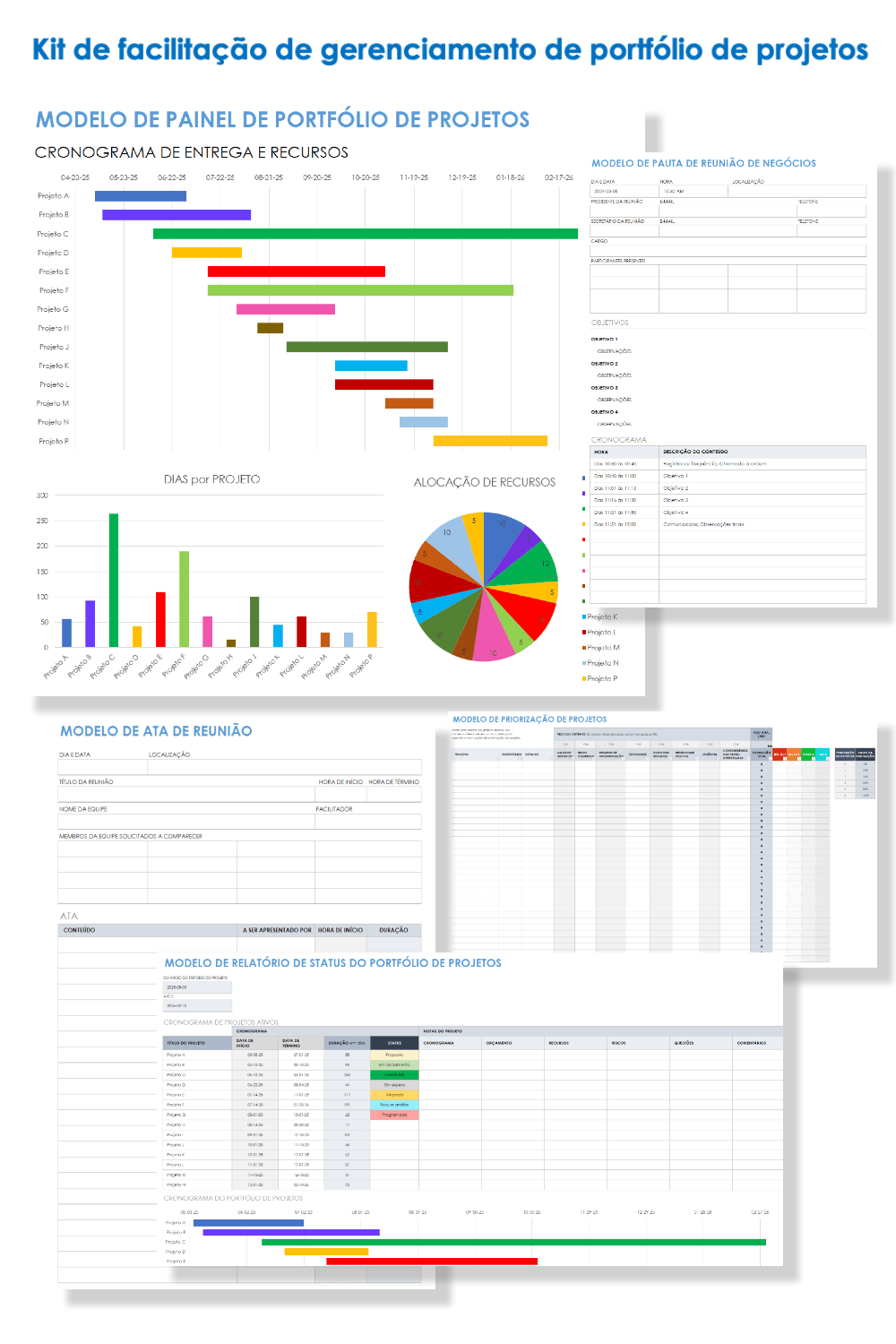 kit de facilitação de gerenciamento de portfólio de projetos