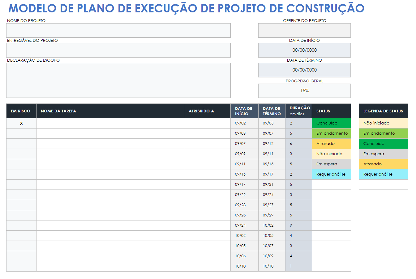 Plano de Execução do Projeto de Construção