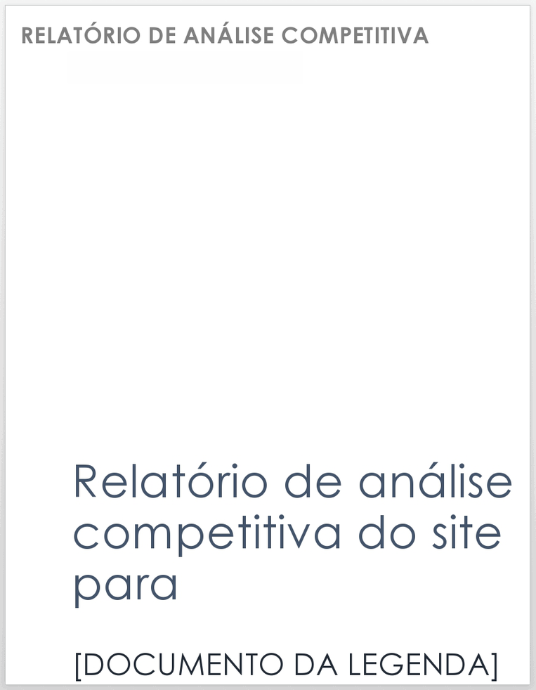 Modelo de relatório de análise competitiva