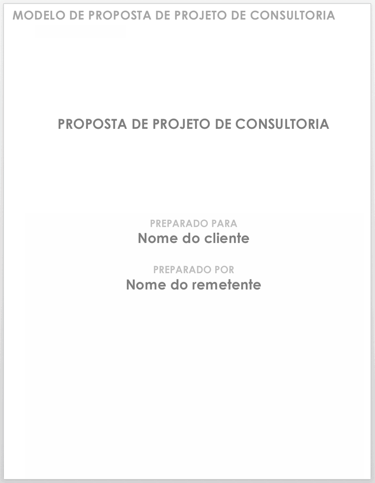 Modelo de proposta de projeto de consultoria