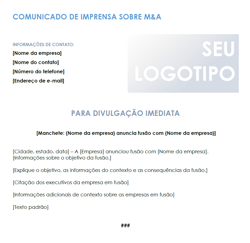 Comunicado de imprensa do MA