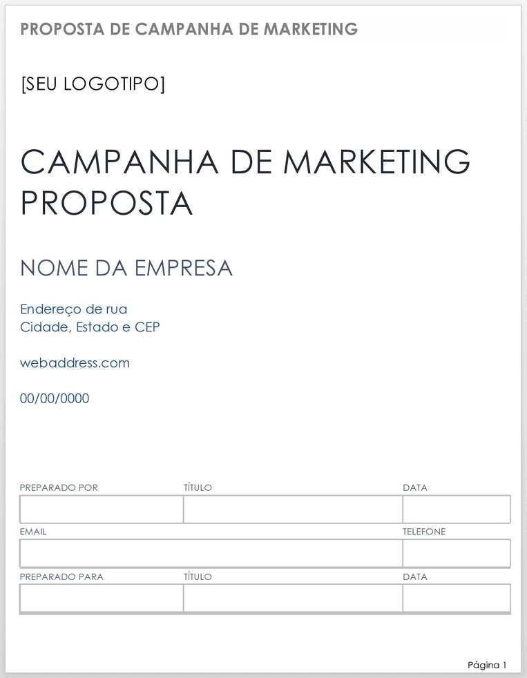 proposta de campanha de marketing