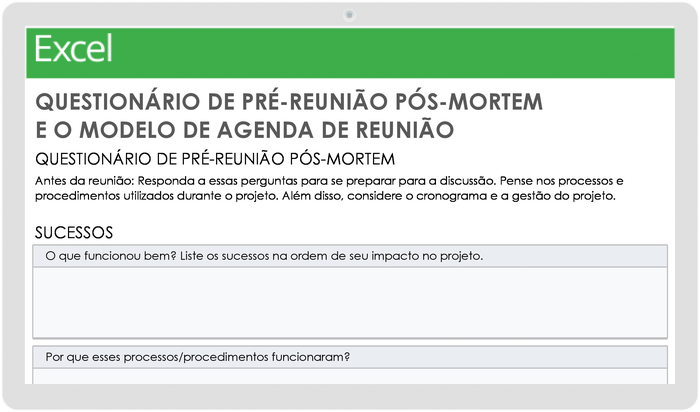  Questionario pre-riunione post mortem e modello di agenda della riunione