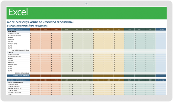 Modelo de Orçamento Empresarial Profissional