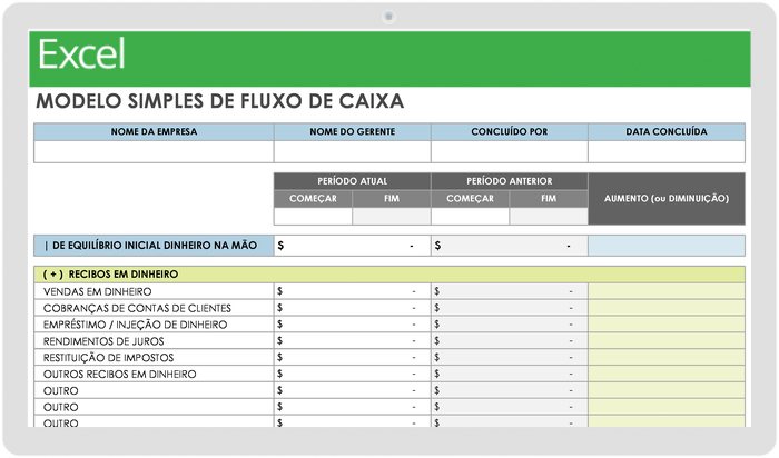  Modelo de fluxo de caixa simples