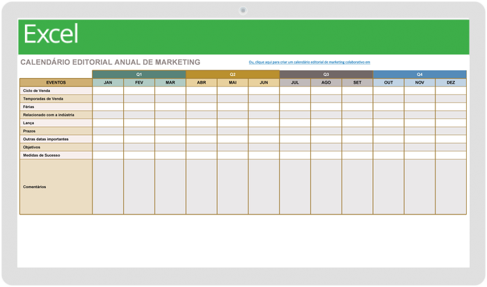 Calendário Editorial de Marketing